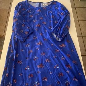 Blue floral 3/4 sleeve Old Navy dress, size XXL